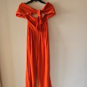SHEIN Orange Off-Shoulder Jumpsuit